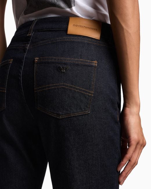 Emporio Armani Blue Stretch Jeans Essential With Five Pockets And A Skinny Leg