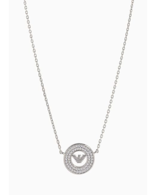 Emporio Armani White Sterling Silver Pendant Necklace