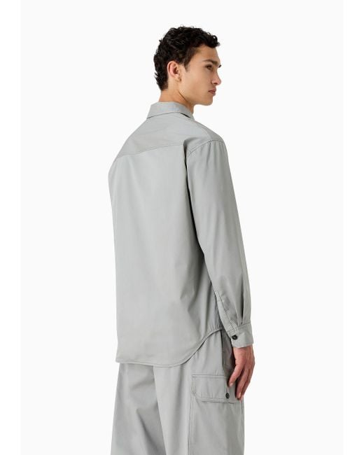 Veste-chemise En Sergé Léger Doublé Emporio Armani pour homme en coloris Gray