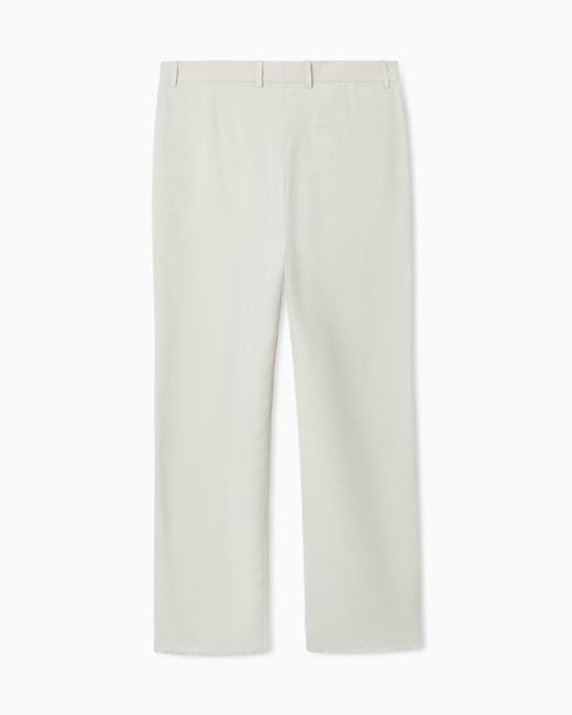 Emporio Armani Brown Icon Peach-Finish Canvas Trousers for men