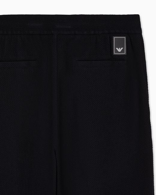 Emporio Armani Blue Travel Essential Embossed Jersey Joggers for men