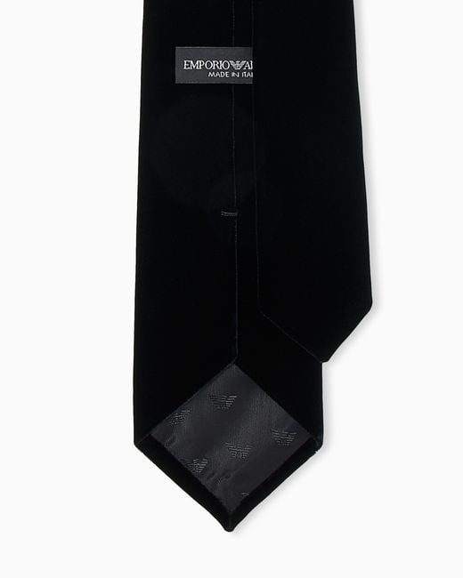 Emporio Armani White Smooth Velvet Tie for men