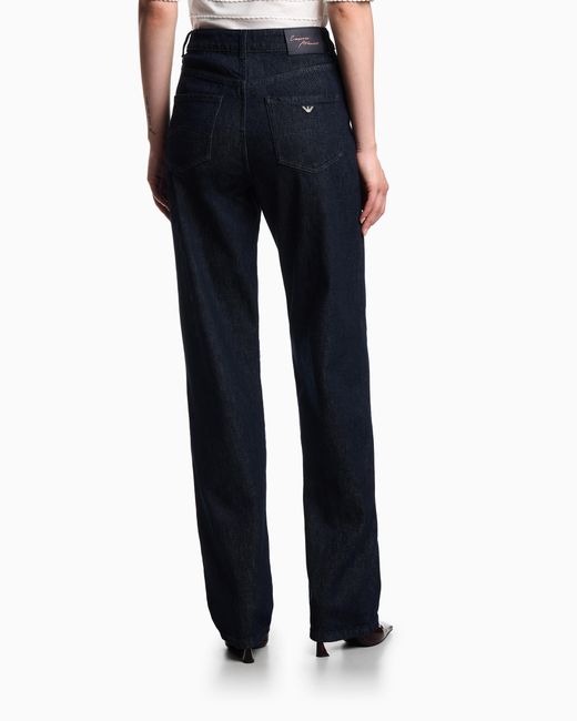 Vaqueros J4B De Cintura Media Alta Y Pernera Recta De Denim De 11,5 Onzas Emporio Armani de color Blue