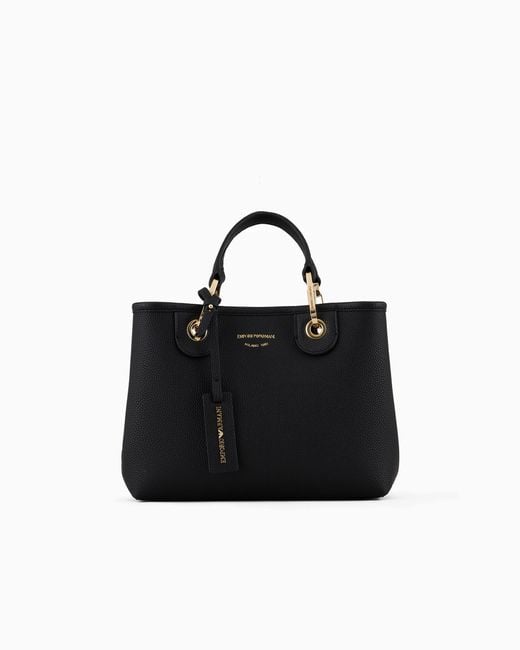 Emporio Armani Black Shopper Bag With Pouch And Adjustable Strap Essential