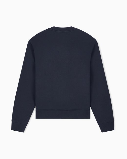 Emporio Armani Blue Double Jersey Sweatshirt With Logo for men