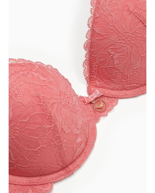 Emporio Armani Red Asv Push-up-bh Eternal Lace Aus Recycelter Spitze