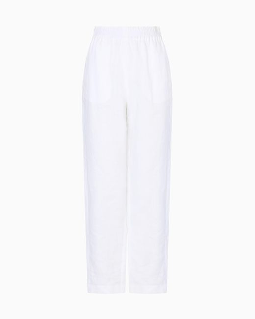 Pantaloni Con Vita Elastica di Emporio Armani in White