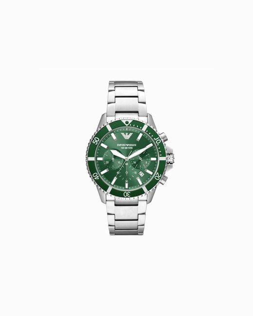 Orologio World Explorer Con Cronografo di Emporio Armani in Green da Uomo
