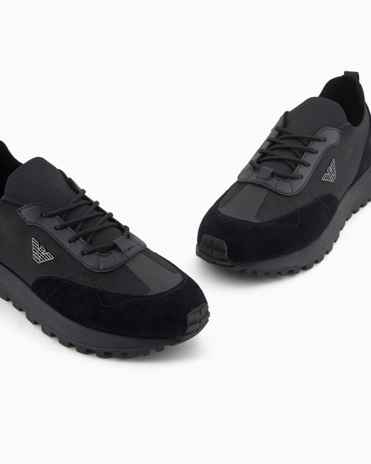 Emporio Armani Black Low-Top Sneakers for men
