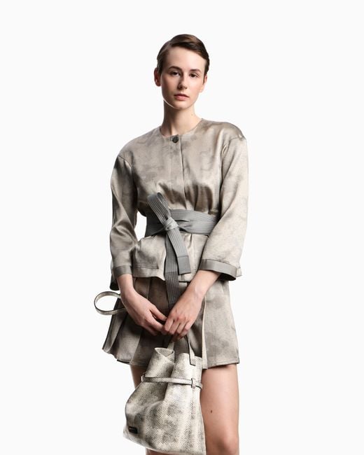 Emporio Armani Natural Camo Flower Jacquard Fabric Jacket