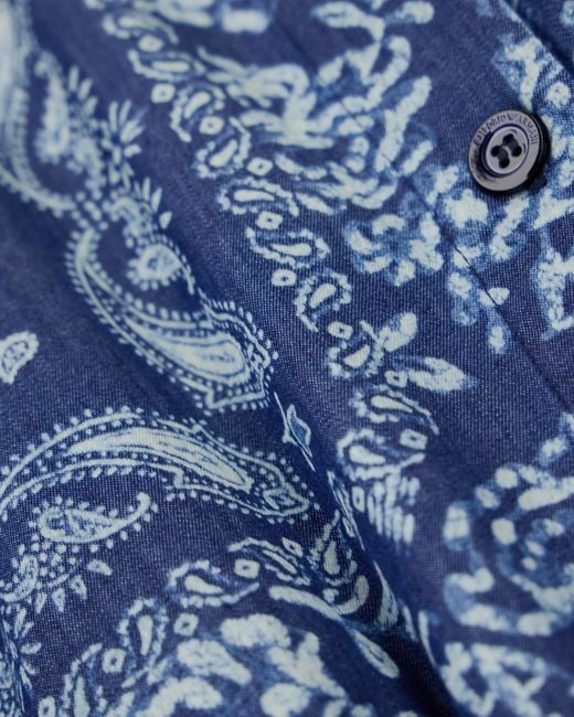 Emporio Armani Blue Bandana Print Chambray Dress