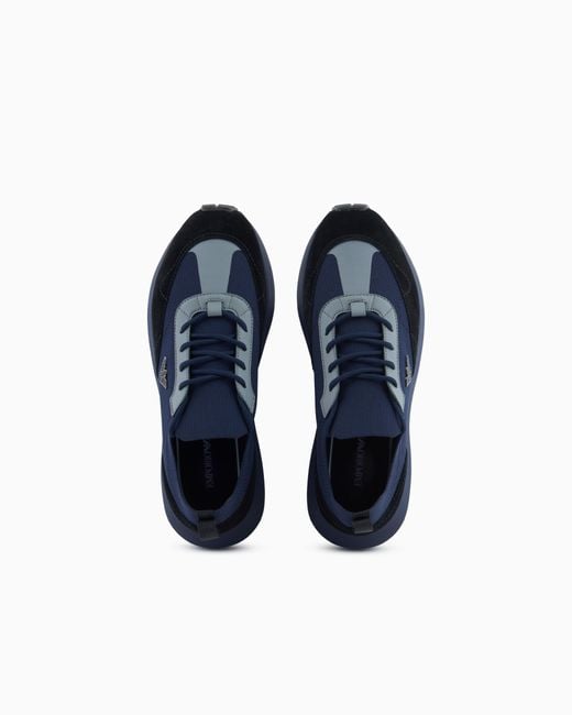 Emporio Armani Blue Low-Top Sneakers for men