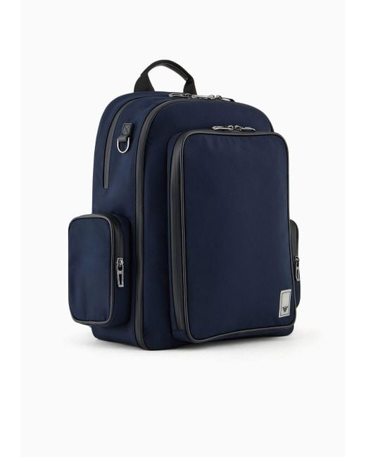 Emporio Armani Travel Essential Rucksack Aus Nylon in Blue für Herren