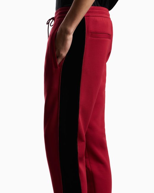 Emporio Armani Red Lunar New Year Double-Jersey Slim-Fit Joggers for men