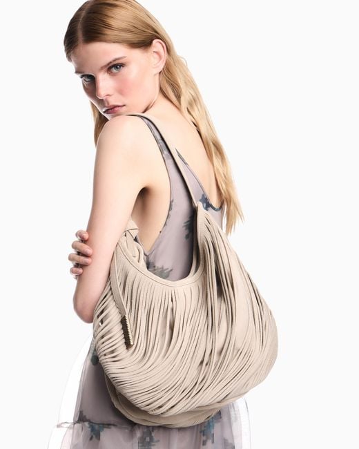 Emporio Armani Natural Oversized Shoulder Bag