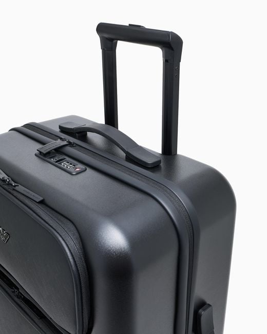 Maleta Mediana De Abs Con Detalle De Piel Saffiano Regenerada Y Placa De Águila Asv Emporio Armani de hombre de color Blue