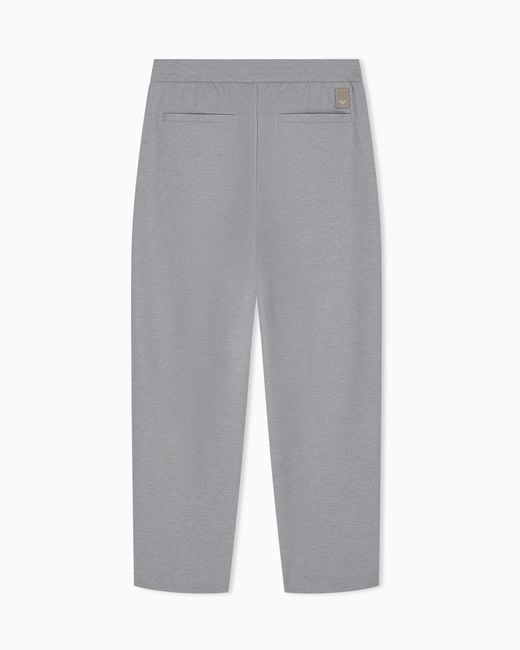 Emporio Armani Gray Jersey Piqué Travel Essential Pants for men