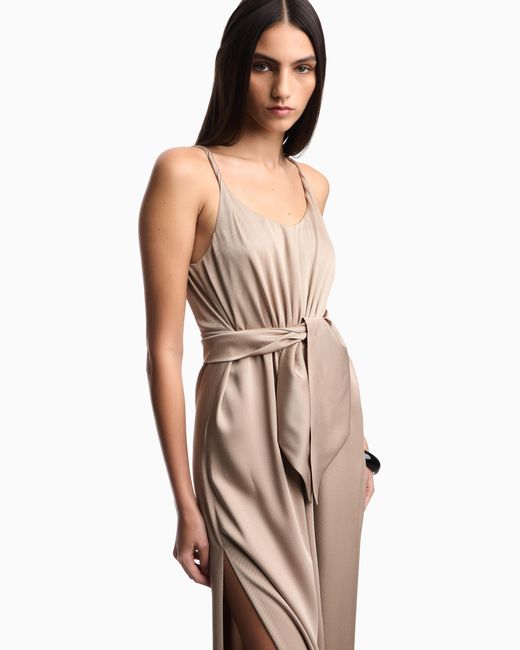 Emporio Armani Natural Twill Crêpe Sash Dress