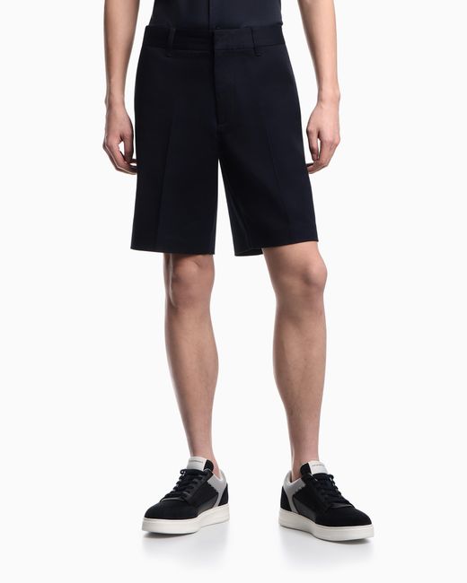 Emporio Armani Black Comfort Cotton Chino Bermuda Shorts for men