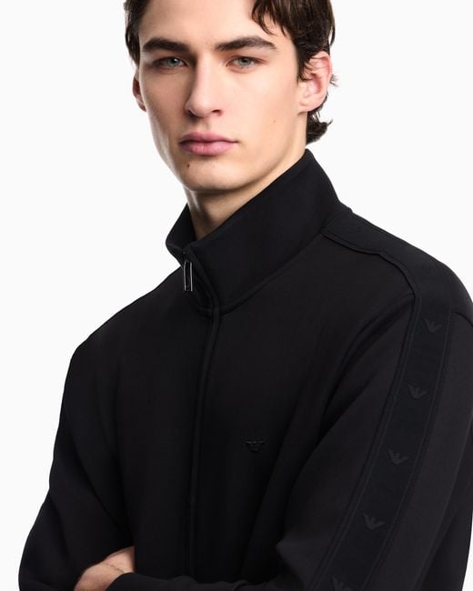 Emporio Armani Black Full-Zip Sweatshirt for men
