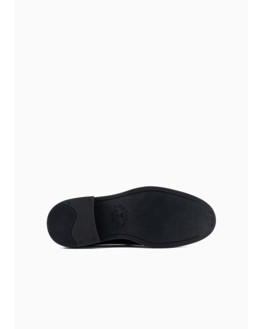 Emporio Armani Black Patent-leather Slipper Loafers for men