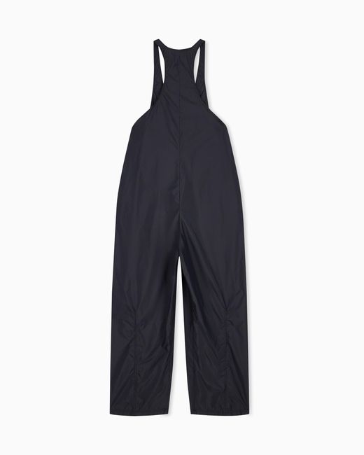 Emporio Armani Blue Nylon V-Neck Jumpsuit