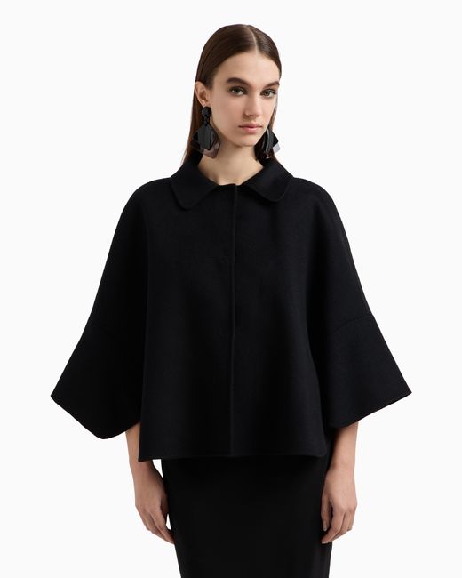 Emporio Armani Black Virgin Wool Cape