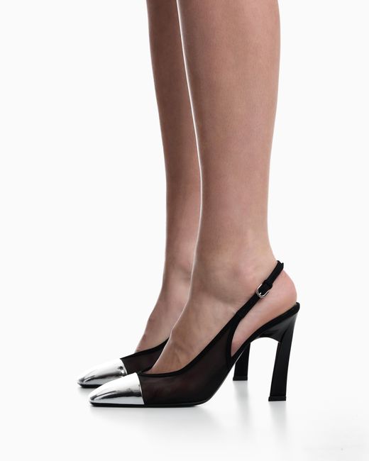 Emporio Armani White Slingback Heels