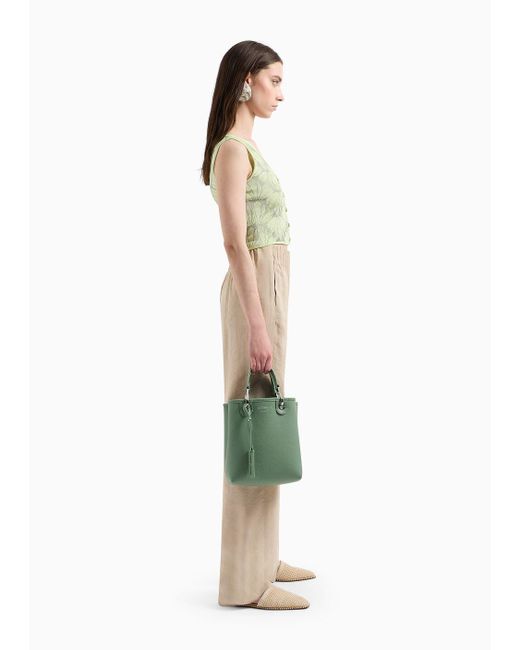 Emporio Armani Green Shopper Myea Im Hochformat Mit Hirsch-print