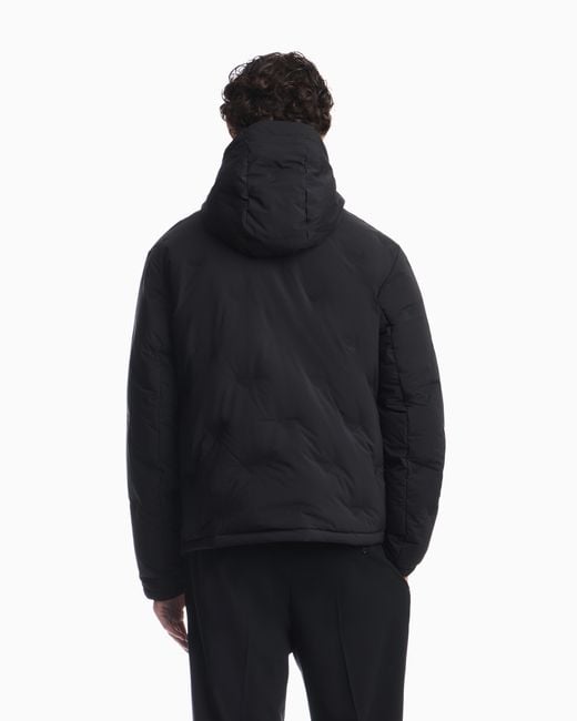 Emporio Armani Blue Down Jacket Seamless Stretch Woven With A Regular Fit for men