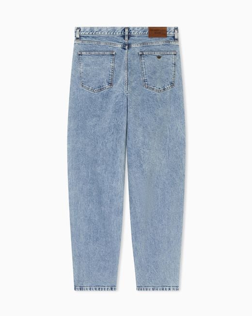 Emporio Armani Blue Icon Stretch-Drill Oval-Leg Jeans for men