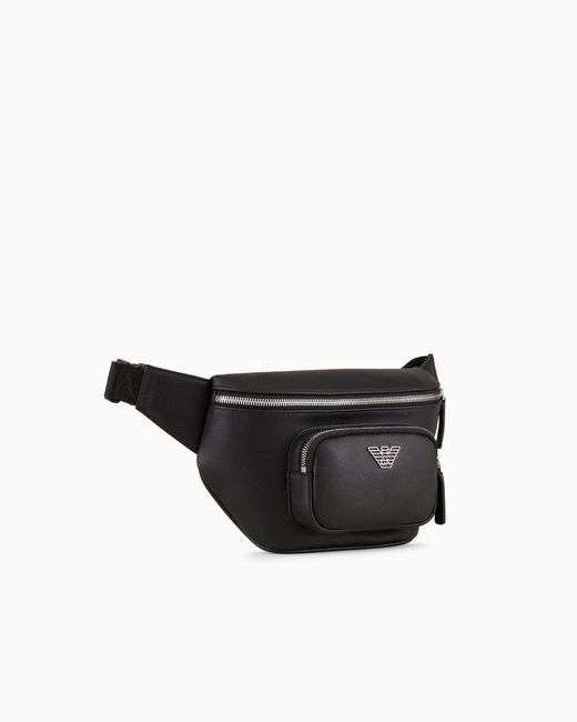 Emporio Armani Black Regenerated Belt Bag for men