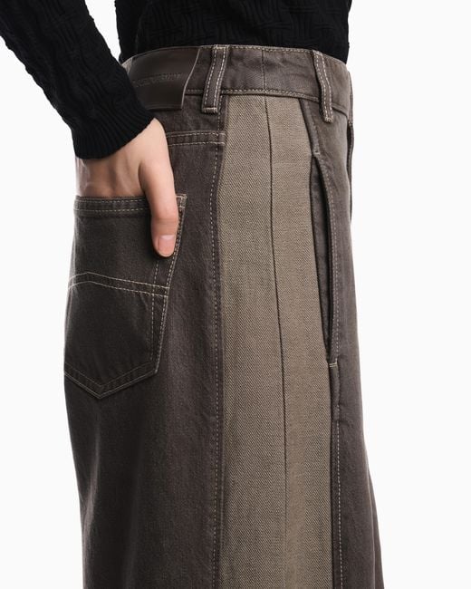 Emporio Armani Green Five-Pocket Wide-Leg Denim Pants With Relaxed Fit