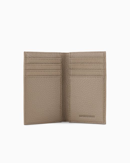 Emporio Armani Bifold-Kartenetui Aus Getrommeltem Leder in Natural für Herren