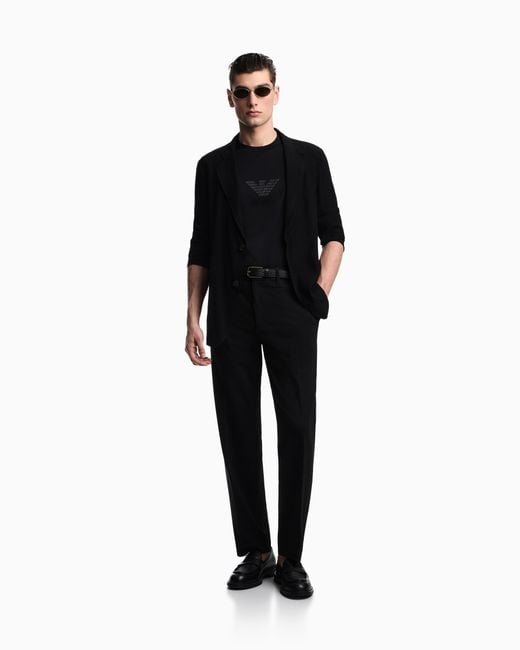 Emporio Armani Black Single-Breasted Jacket for men