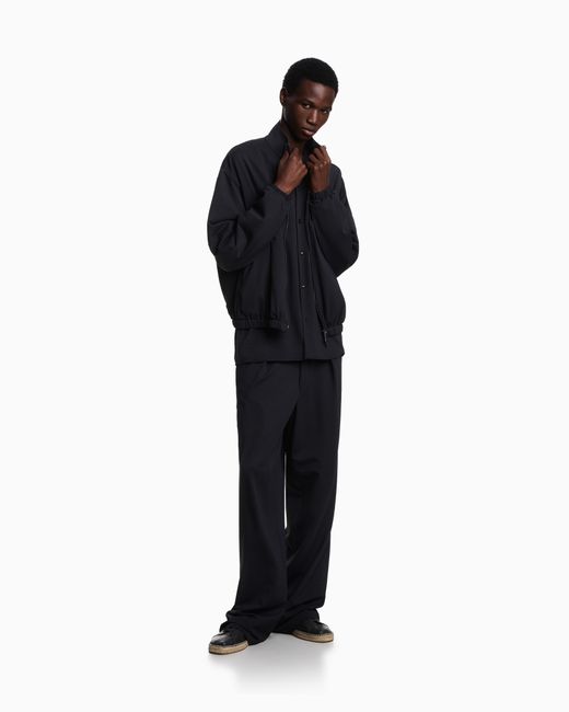 Emporio Armani Blue Icon Technical Seersucker Trousers for men