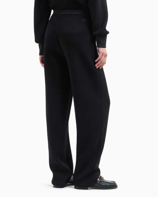 Pantalones De Neopreno Con Pernera Ancha Emporio Armani de color Black