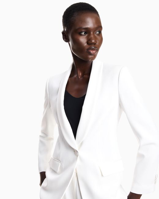 Emporio Armani White Satin Blazer