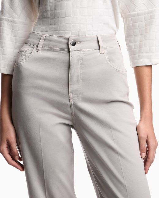 Emporio Armani White J3H Regular-Fit Trousers