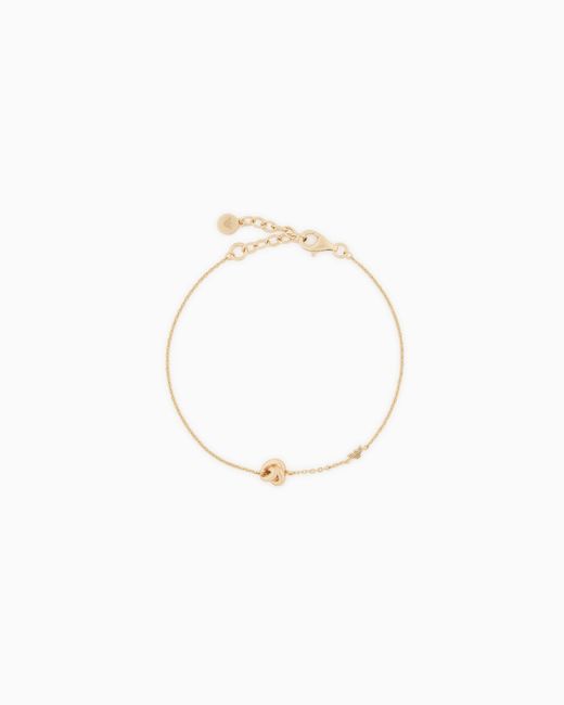 Emporio Armani White Tone Sterling Knot Bracelet