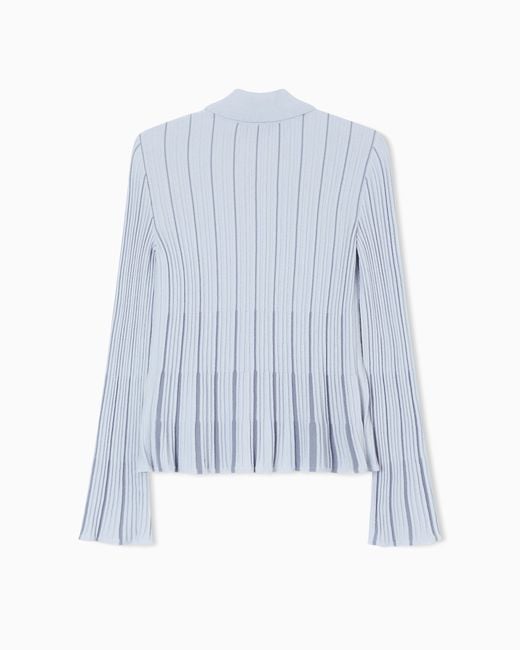 Emporio Armani Blue Classic-Collar Cardigan