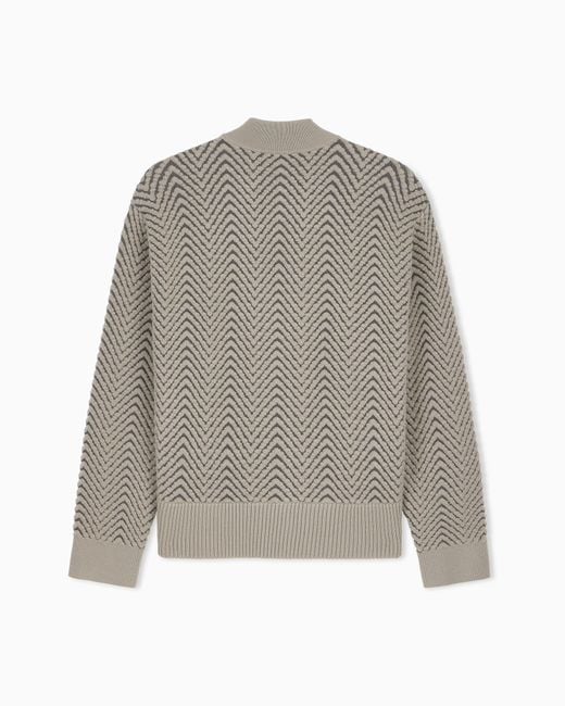 Emporio Armani Gray Knit Blouson Jacket for men