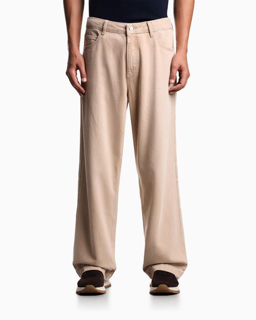 Emporio Armani Natural Eagle Club Washed Denim Jeans for men