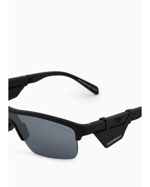 Emporio Armani Black Irregular-shaped Sunglasses for men