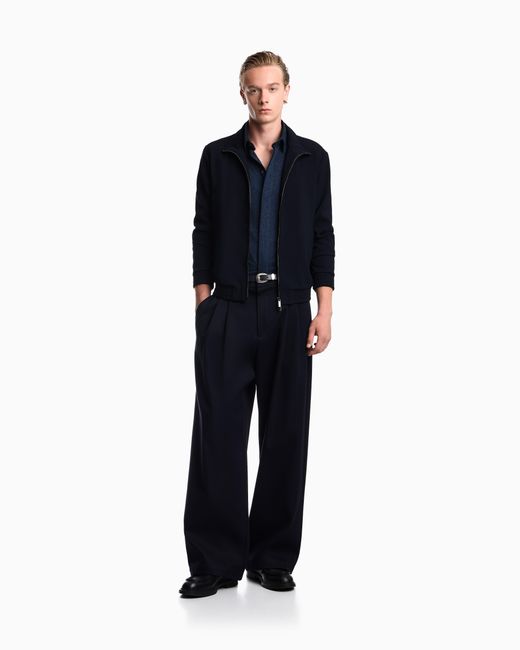 Emporio Armani Blue Full-Zip Blouson for men