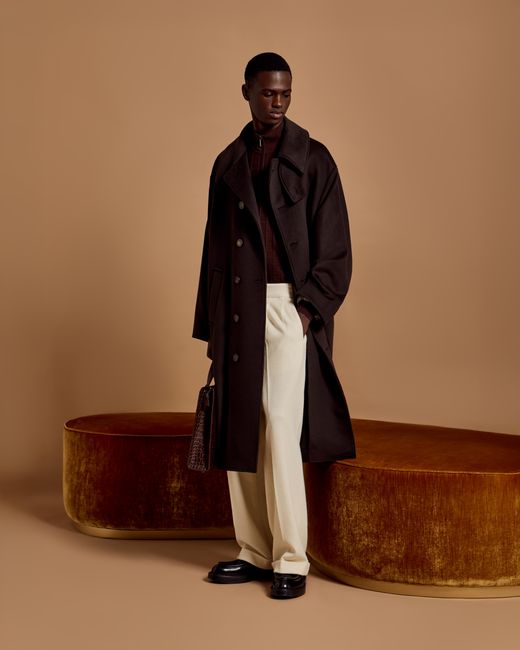 Pull Col Roulé Avec Fermeture Zippée En Maille À Point Carreau Asv Emporio Armani pour homme en coloris Brown