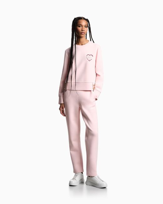 Emporio Armani Pink Asv Sweatshirt Aus Doppellagigem Jersey Aus Der Sonderkollektion Zum Valentinstag