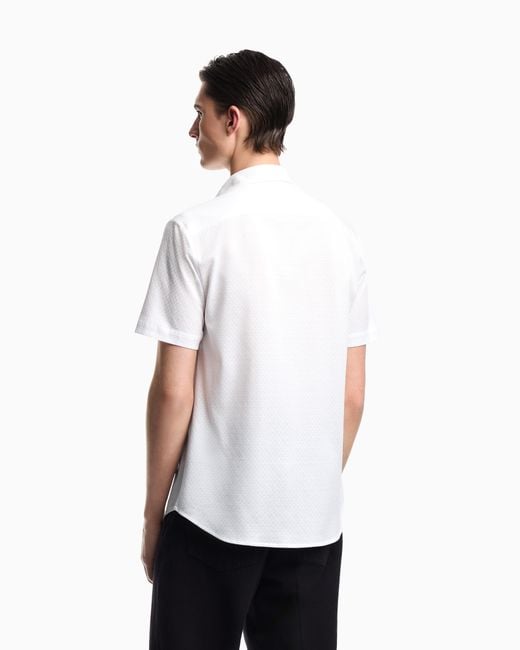 Emporio Armani White Short-Sleeved, Garment-Dyed Jersey Shirt for men