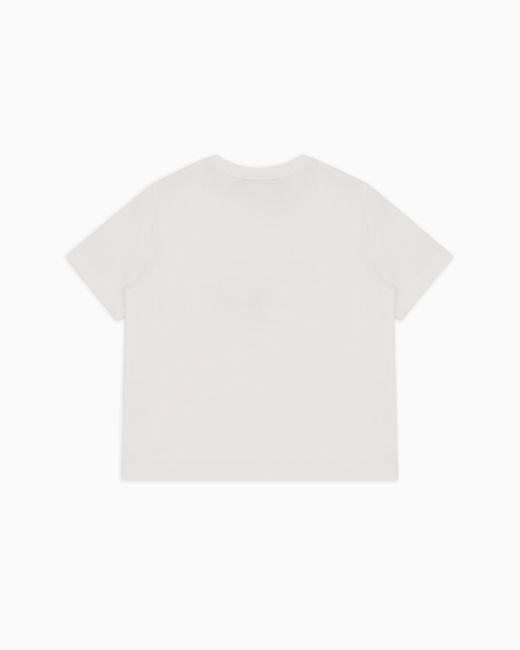 Emporio Armani White Asv Lyocell Blend Jersey T-Shirt With Snake Print for men