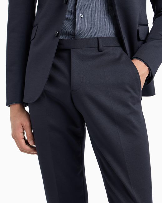 Emporio Armani Blue Single-Breasted, Slim-Fit Suit for men